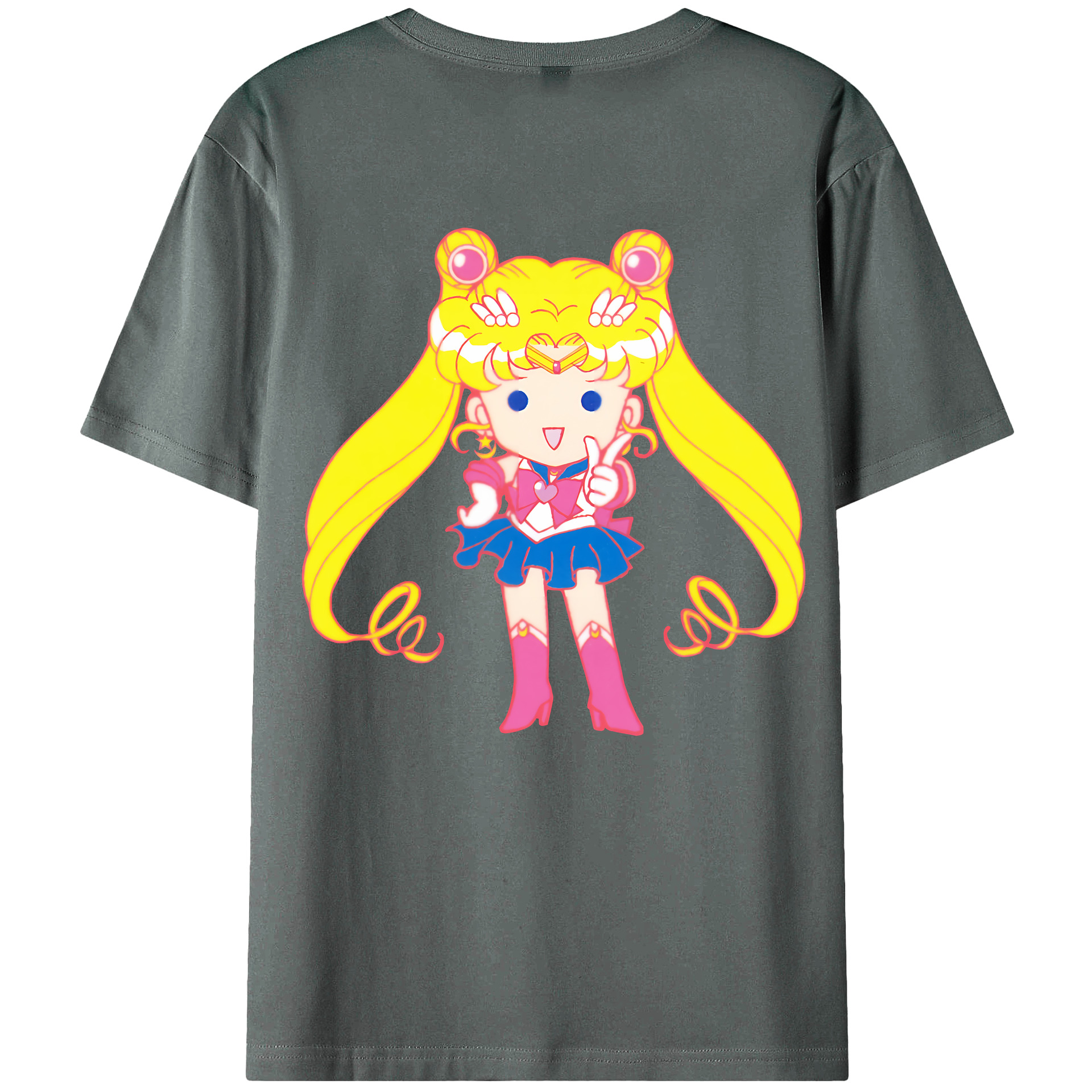 （画像用） 美少女戦士セーラームーン 月野 うさぎ つきの うさぎ Sailor Moon Tsukino Usagi 綿100％ メンズ半袖Tシャツ（バックプリント） 通気性